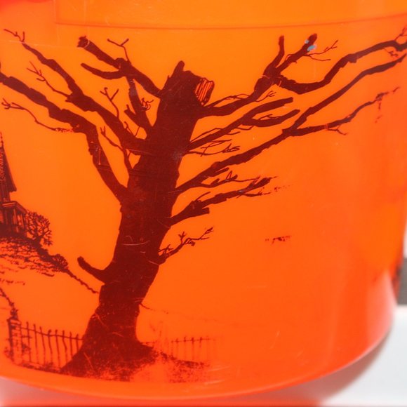 Vintage Shamrock Industries & Berrry Plastic Halloween Pumpkin Candy Pail Bucket - Picture 6 of 16